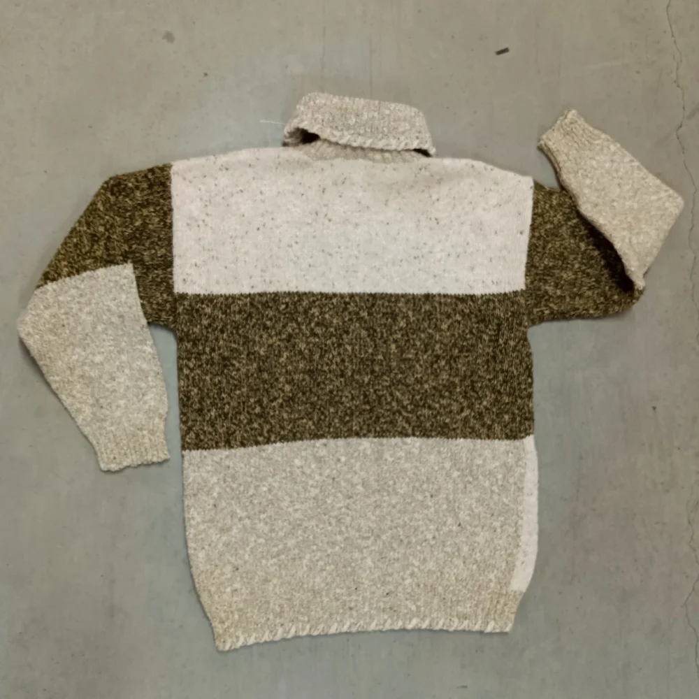 Lizwear Vintage Slub & Marled Yarn Cotton Blend Oversized Turtleneck Sweater